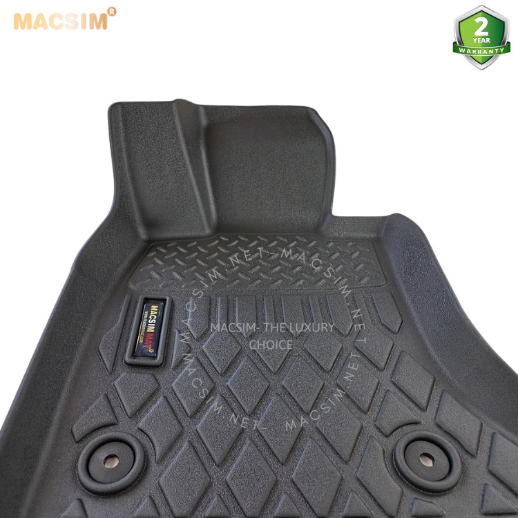 Thảm lót sàn xe ô tô Vinfast LUX A 2020-2022 Nhãn hiệu Macsim chất liệu nhựa TPE cao cấp màu đen