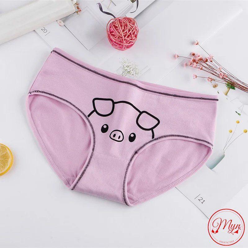 Quần lót cotton viền hình thú cute