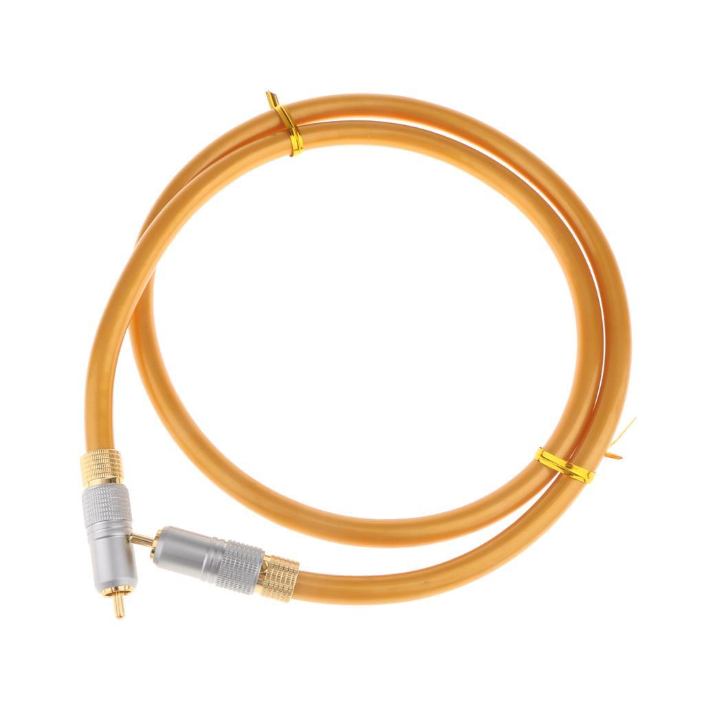 Gold 75 Ohm Premium Plated Digital Coaxial RCA Cable Male to Male 1m