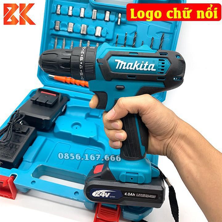 Máy Khoan Pin Bê Tông Bắt Vít MAKITA 24V - 3 chức năng- 2 Pin 4Ah - Khoan Sắt, Gỗ, Bắn Vít