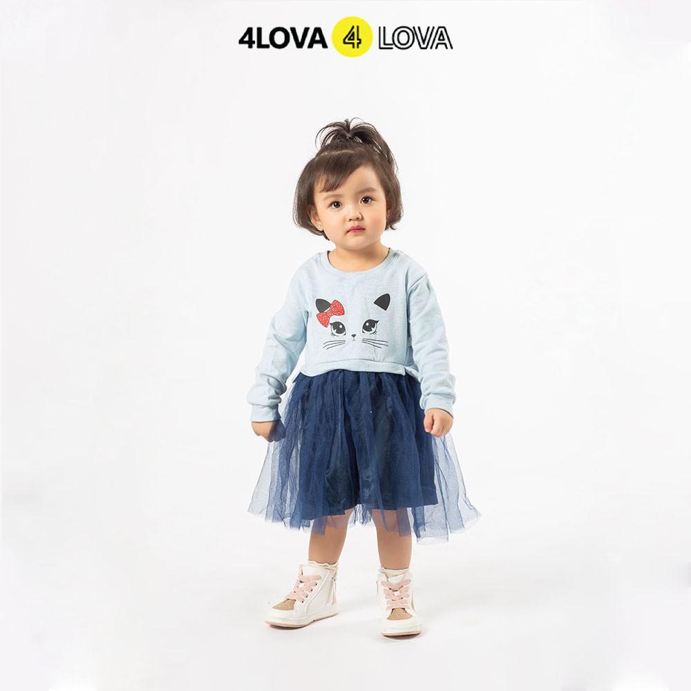 Váy công chúa nhũ kim tuyến 4LOVA họa tiết mèo cho bé gái BG-VCCHM