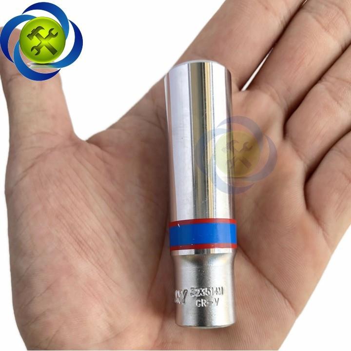 Tuýp 14mm loại 3/8 dài 63mm có 6 cạnh màu trắng Kingtony 323514M