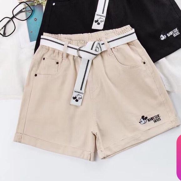 Quần Kaki bé gái 8-16 tuổi in chữ B, Quần short cho bé kiểu dáng thời trang