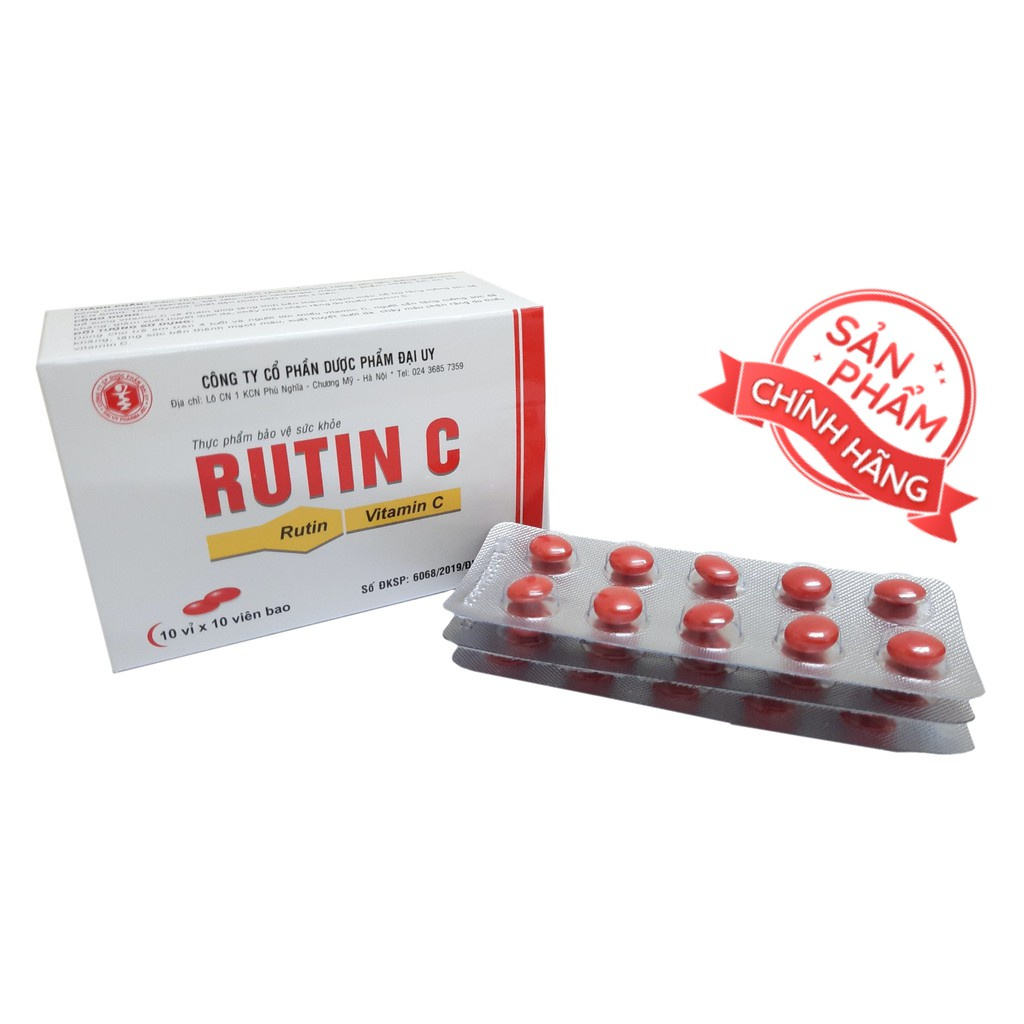 Rutin C Đại Uy (Hộp 10 vỉ x 10 viên nén)