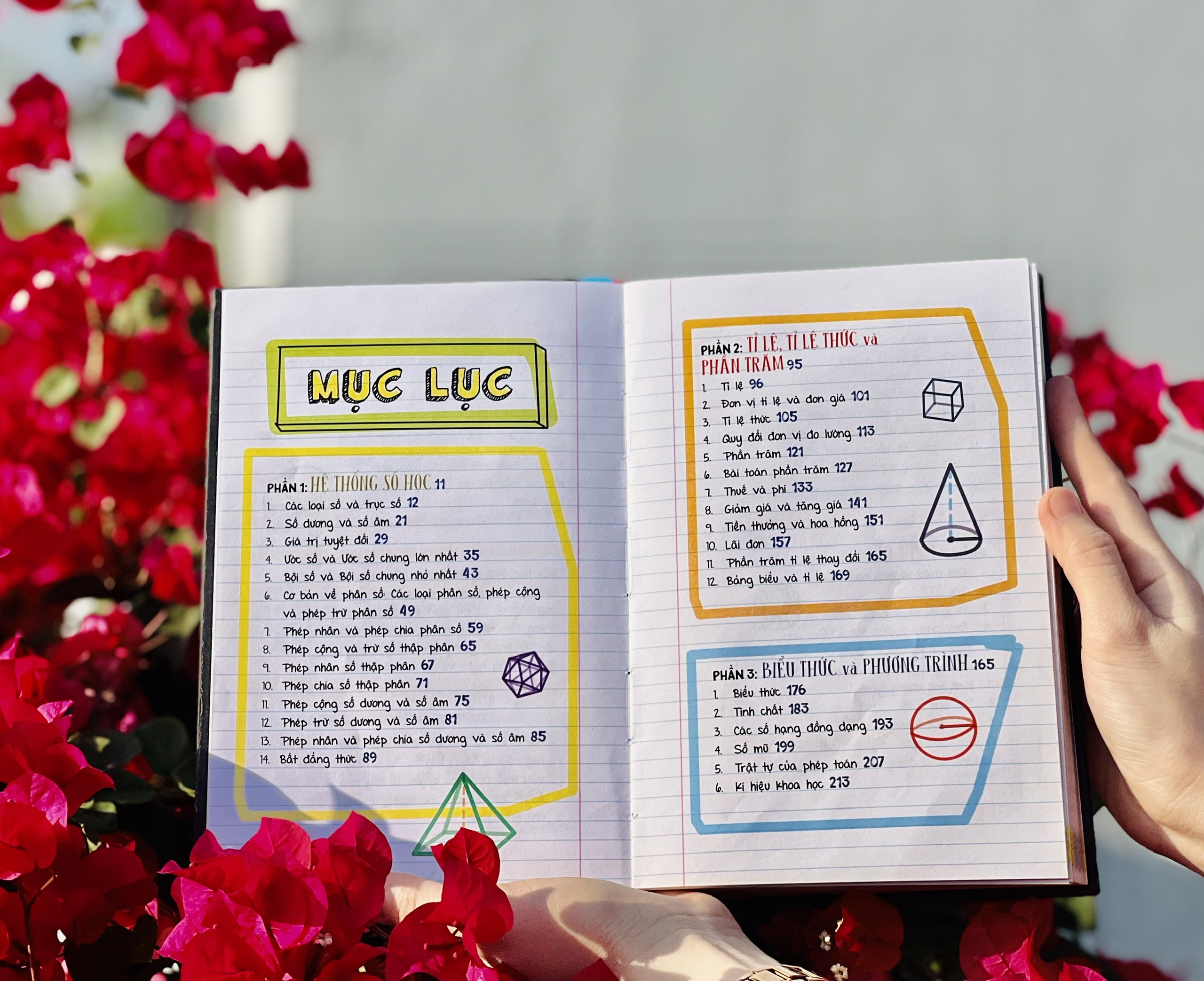 Combo sách Sổ tay toán học, Sổ tay bài tập toán ( bộ 2 cuốn ), sách tham khảo toán học lớp 4 đến lớp 9 - Hiệu sách Genbooks, bìa cứng in màu