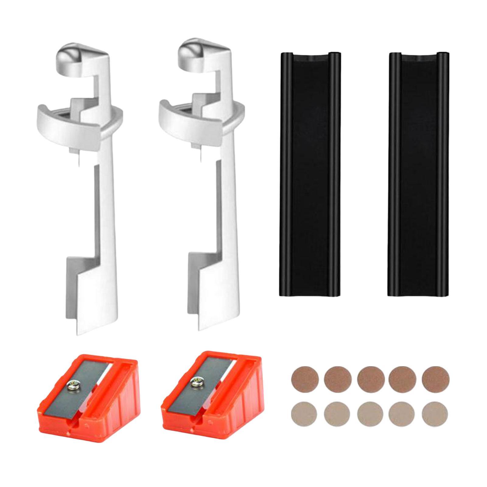 16pcs Pool Cue Repair Set: 2 Pool Cue Tip Clamp, 10 Billiard Cue Tips, 2 Shaping, 2 Planers