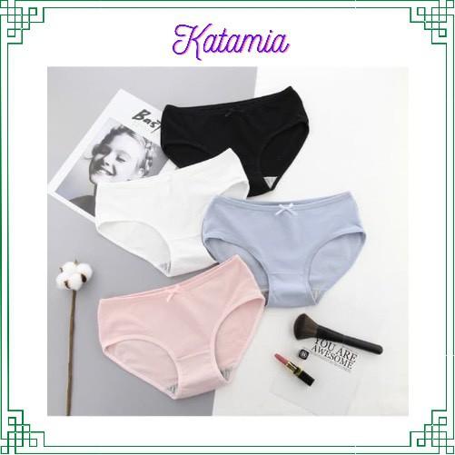 Quần lót nữ cotton nơ kháng khuẩn trơn lưng cao 9501