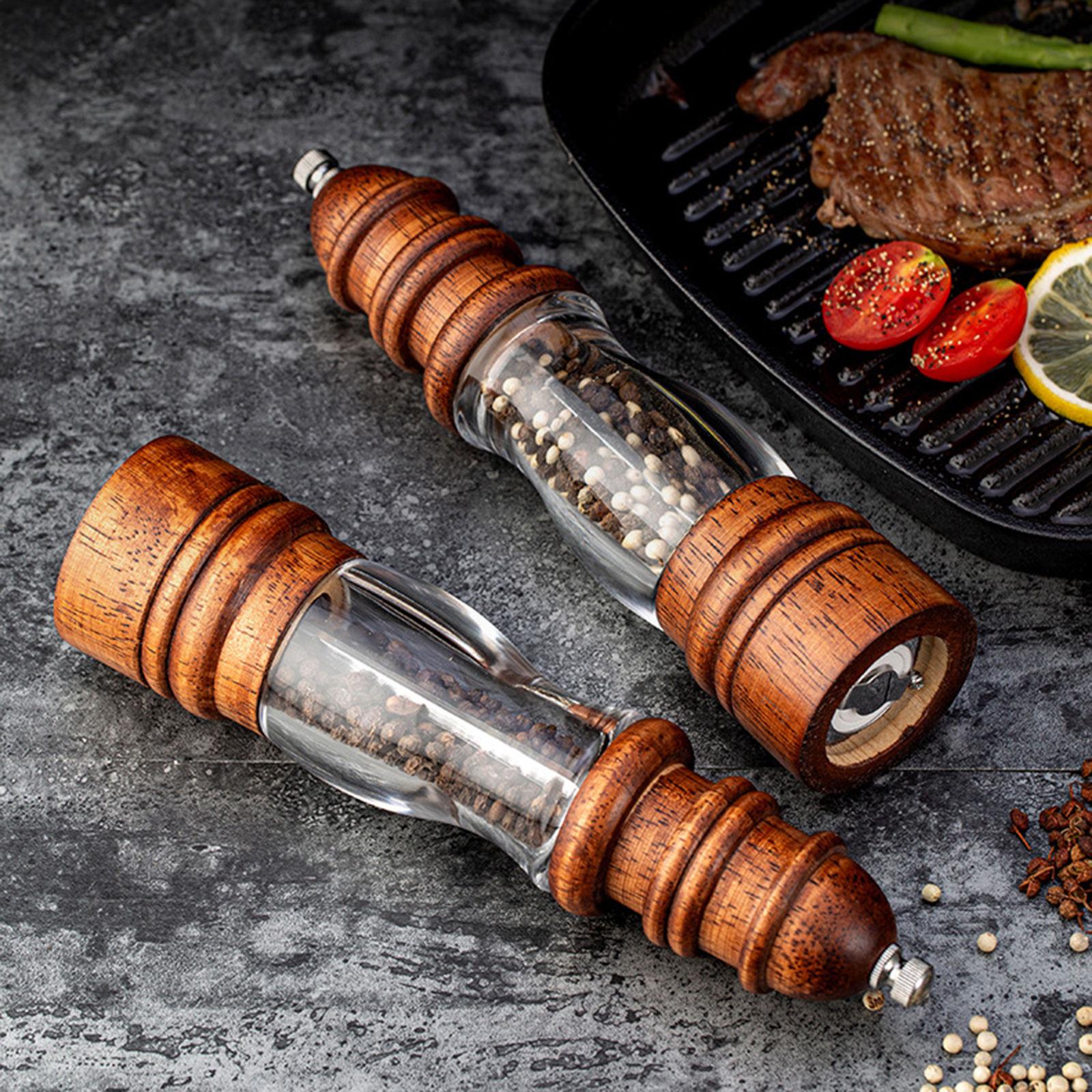 Wood Salt and Pepper Grinder Set Manual Pepper Shaker Sea Salt Sesame Spice