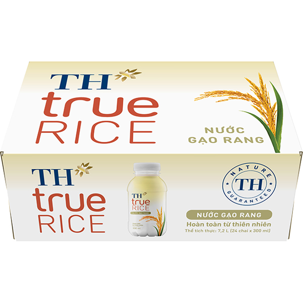 Thùng 24 chai Nước Gạo Rang TH True Rice 300ml x 24