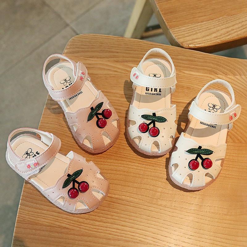 Dép tập đi, sandal tập đi cho bé gái 0-4 tuổi hình Cherry đế mềm hàng Quảng Châu