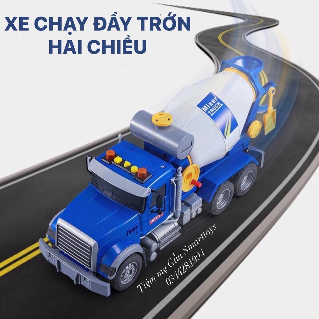 HÀNG LOẠI 1 LỐP CAO SU XE TRỘN BÊ TÔNG CỠ ĐẠI CAO CẤP MIXER TRUCK TOYSTAR CÓ ĐÈN, ÂM THANH, XOAY BỒN CHO BÉ