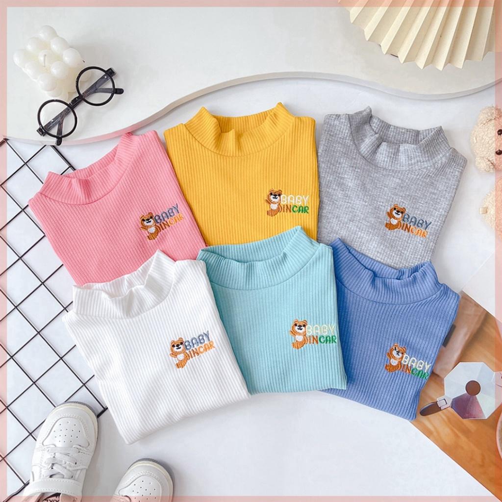 Áo giữ nhiệt cổ cao dài tay cho bé trai bé gái chất len gân LILIKIDS AP19