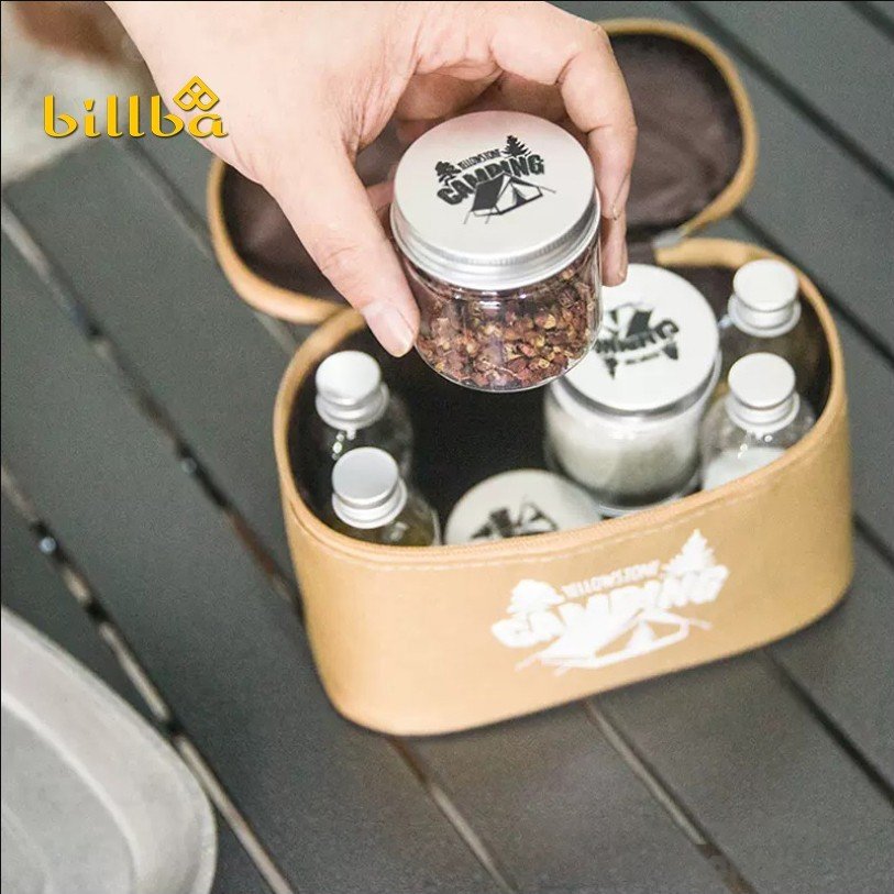 Bộ Lọ Đựng Gia Vị 8 Hũ Nấu Ăn Dã Ngoại Ngoài Trời