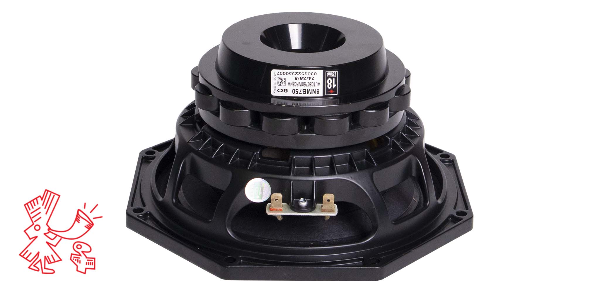 8NMB750 Củ loa Bass 8inch - 2 tấc Neodymium 350W 8Ω 18 Sound- HÀNG CHÍNH HÃNG