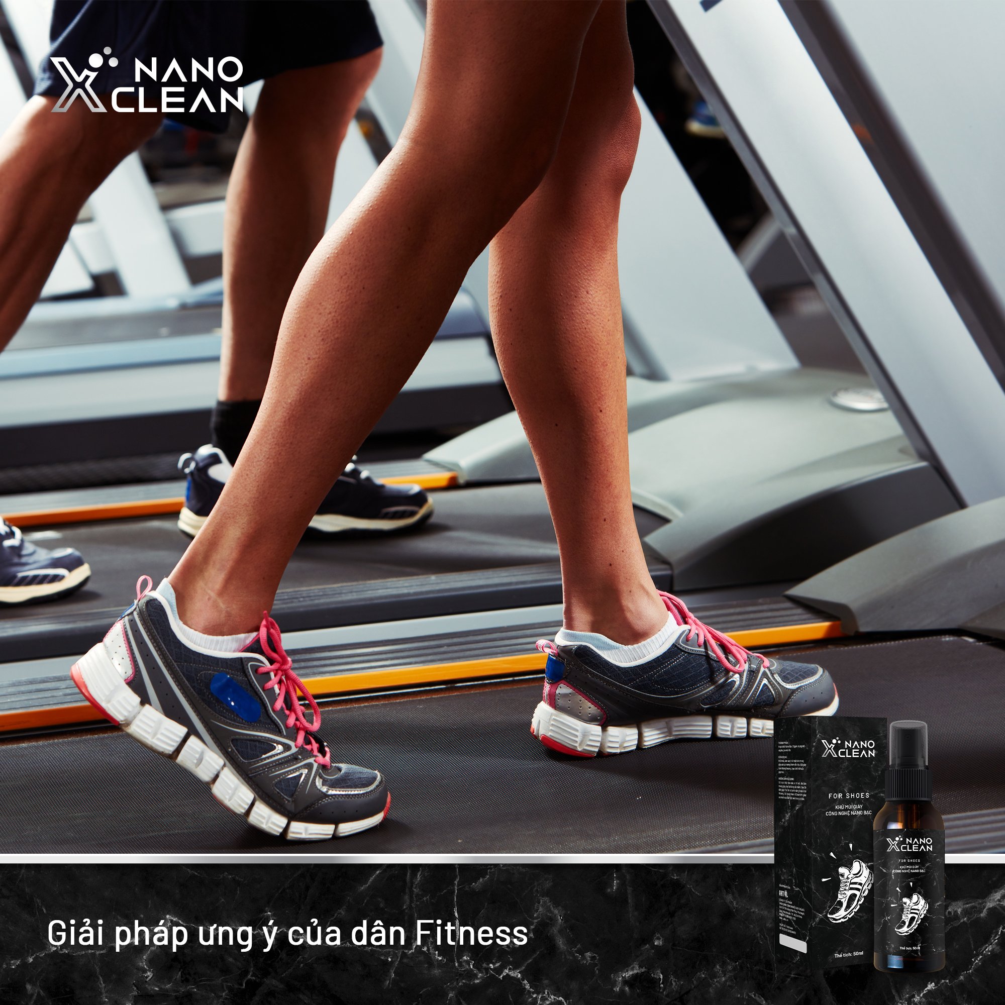 Chai Xịt Khử Mùi Giày Dép Nano Bạc Nano Xclean 50ml Hương Bạc Hà - Khử Mùi hôi giày, khử mùi hôi chân
