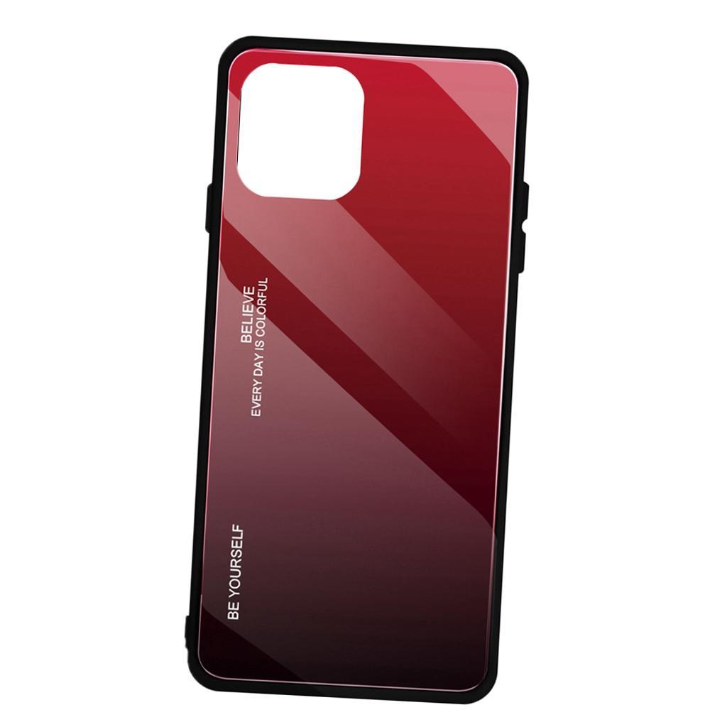 Gradient glass cover case for iPhone 11 Pro 6.1 inch for iPhone 11 Red+Black