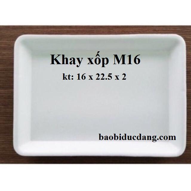 1 bịch 125 cái khay xốp M16 màu trắng/màu đen