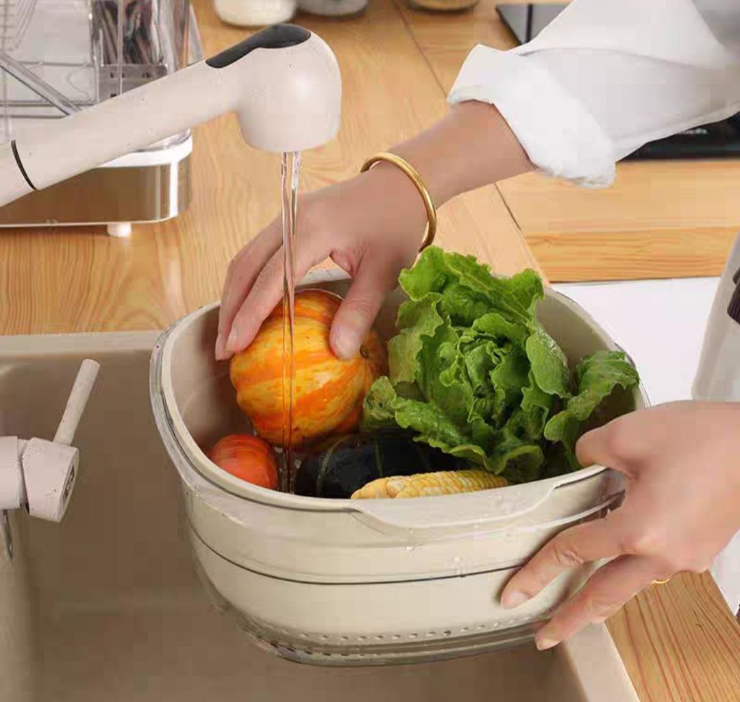 Bộ set chậu rửa và rổ nhựa cao cấp