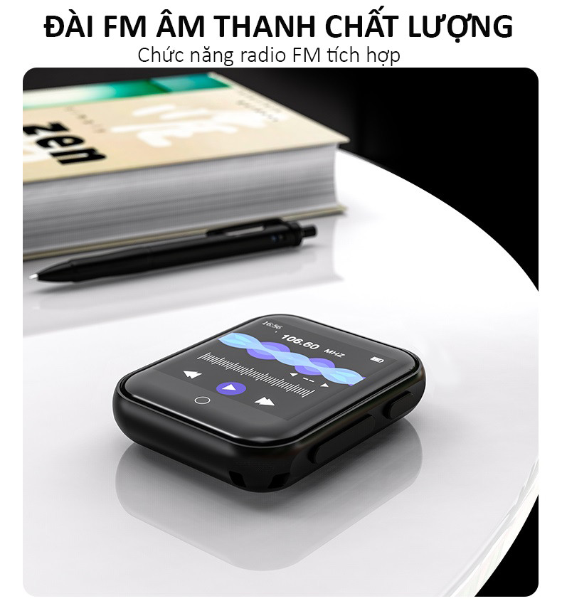 Máy Nghe Nhạc Smart Watch MP3 Màn Hình Cảm Ứng Bluetooth Ruizu M8 Bộ Nhớ Trong 8GB Cao Cấp AZONE - Hàng Chính Hãng