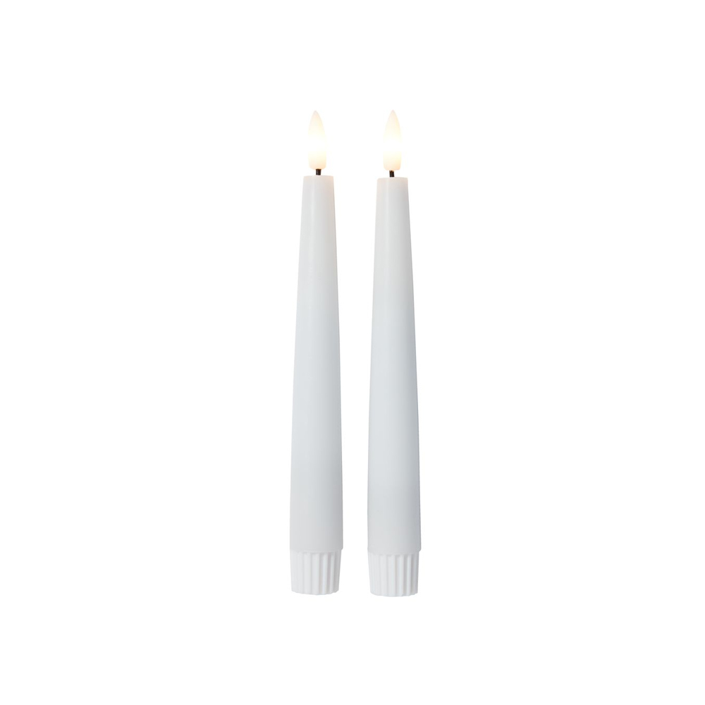 Nến điện | JYSK Askil | paraffin | trắng | bộ 2 chiếc | C18cm