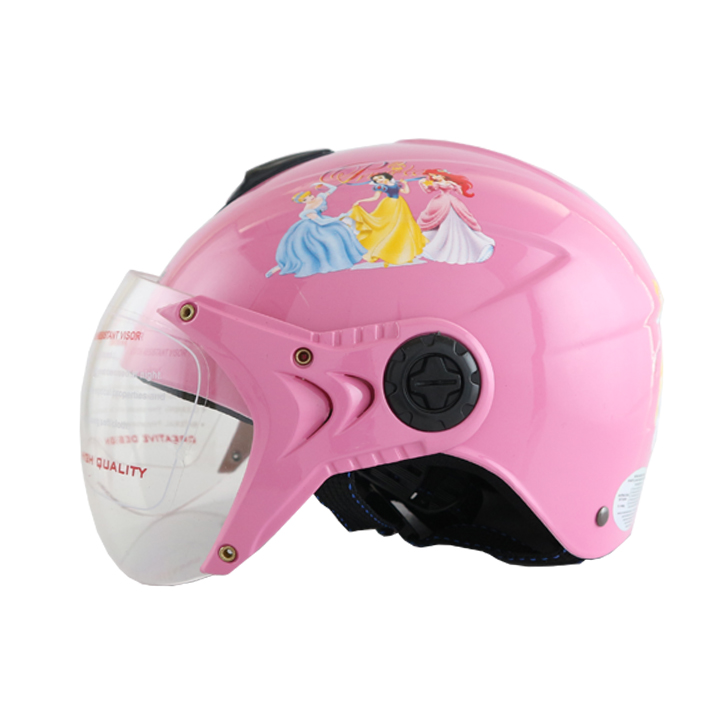 Mũ bảo hiểm trẻ em 1/2 đầu có kính hình công chúa cho bé gái chính hãng Bktec