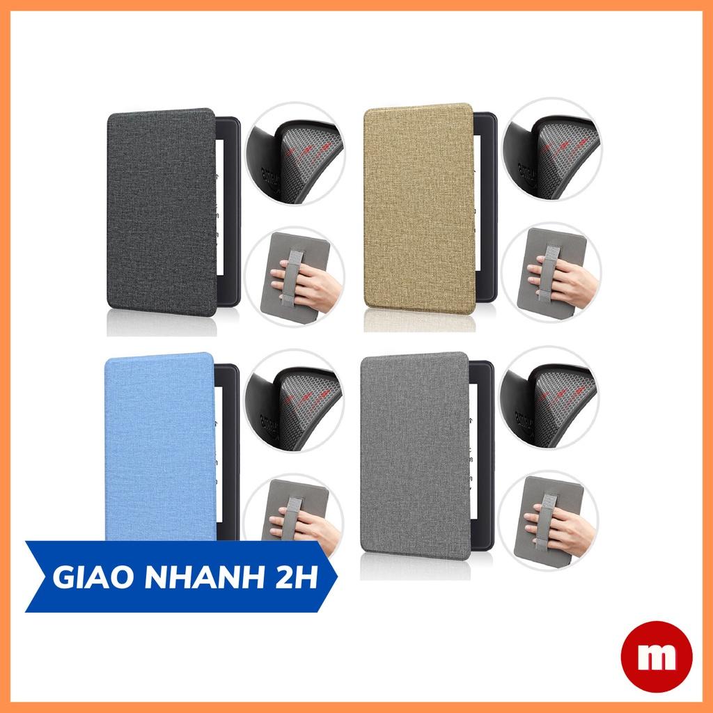 Bao da Cover cho Kindle Paperwhite 5 - Họa tiết vải, ốp sau PVC, có kẹp tay giữ máy