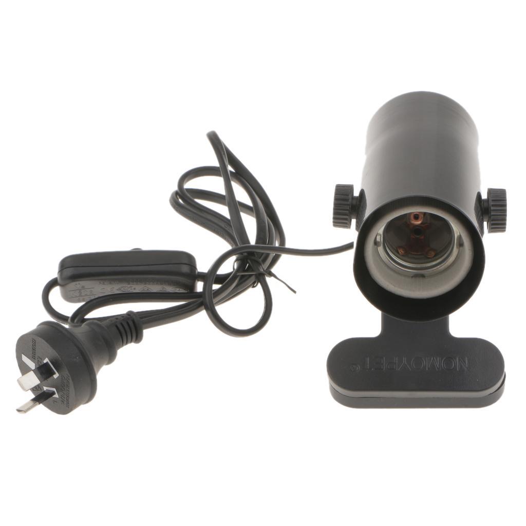 Lovoski Reptile Ceramic Heat Light Bulb Holder Lamp Holder E27 AU Plug Black