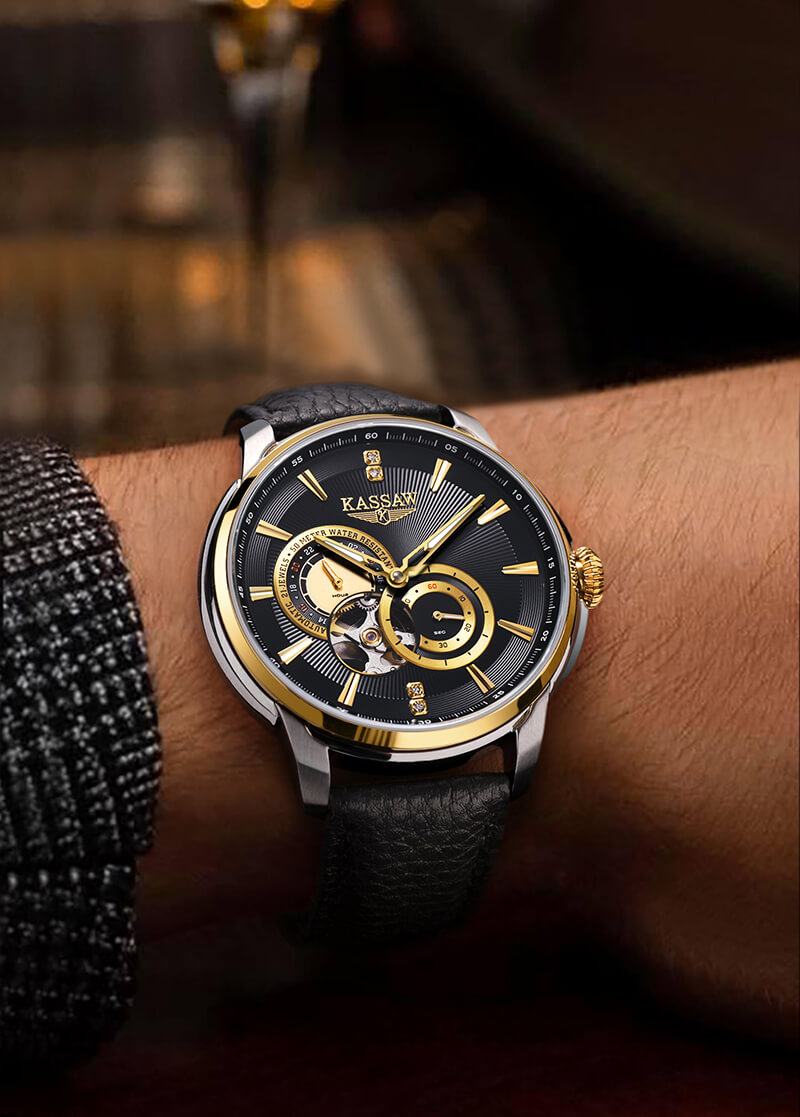 Đồng hồ nam chính hãng KASSAW K978-3 Kính sapphire ,chống xước ,Chống nước 50m ,Bảo hành 24 tháng,Máy cơ (Automatic),dây thép không gỉ
