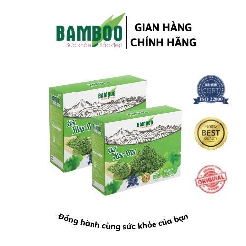 Combo 2 Bột rau má Bamboo nguyên chất, siêu mịn hộp 60g/ 20 gói