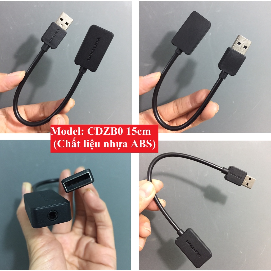 Card âm thanh chuyển Usb ra 1 cổng 3.5mm hỗ trợ mic Vention CDNH0 / CDJHB / CDZB0 - Hàng chính hãng