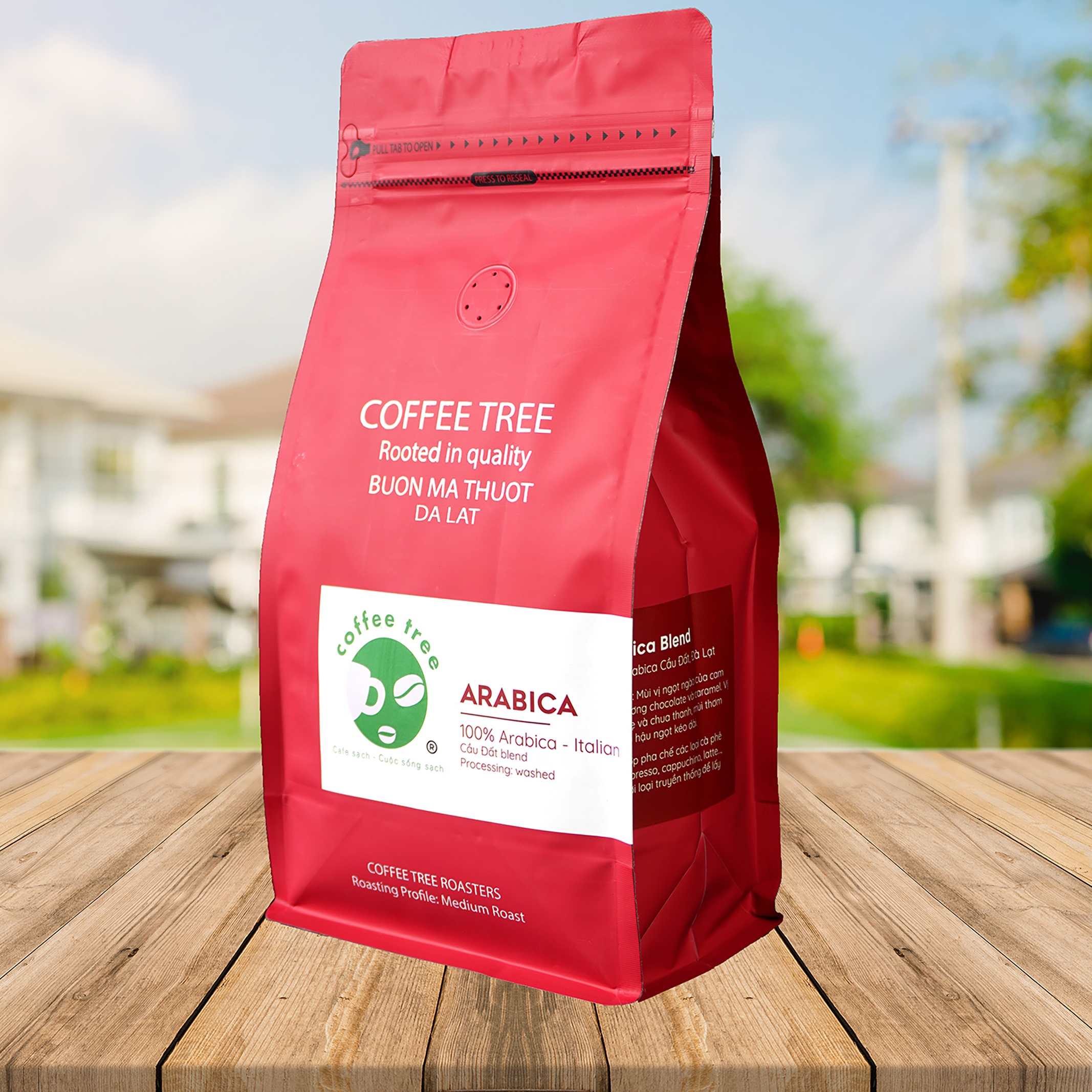 Cà phê bột Arabica Cầu Đất 500g nguyên chất 100% Coffee Tree thơm nồng, vị nhẹ, gu tây