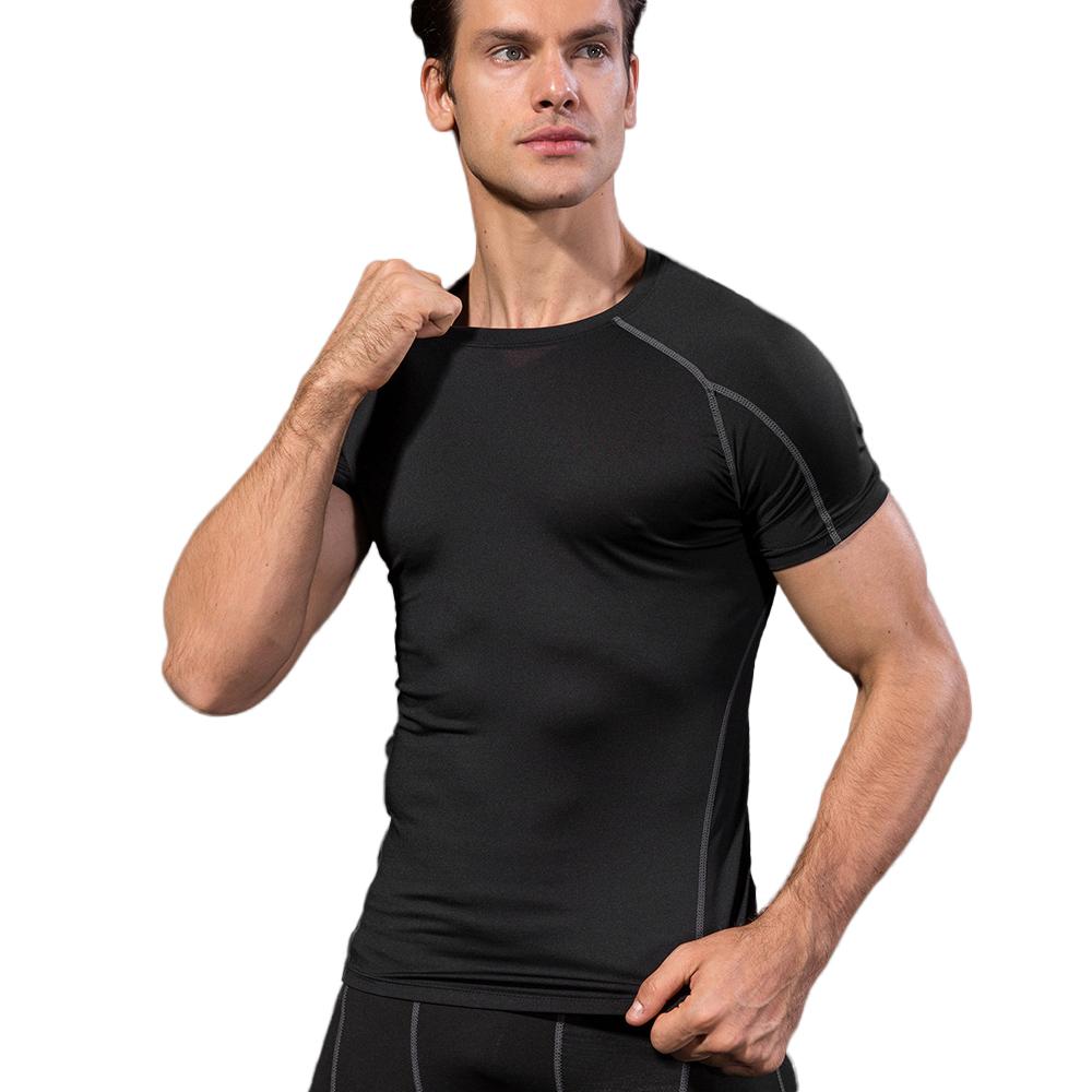 Set 3 áo thun thể thao Baselayer Top ngắn tay cho nam, chất liệu vải thun cao cấp đàn hồi, thoáng khí
