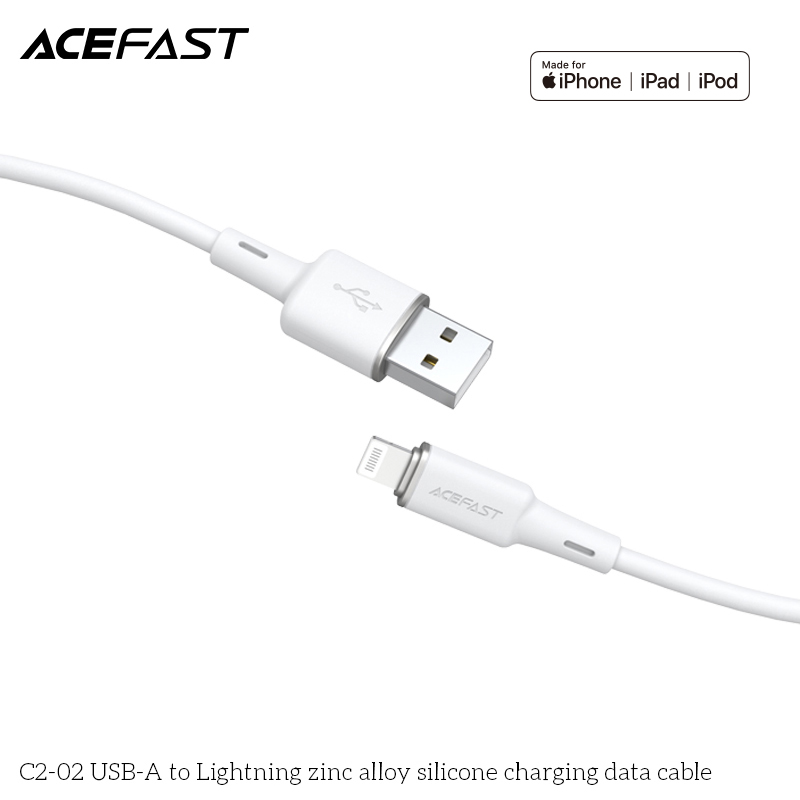 Cáp Acefast USB-A to Light.ning MFI (1.2m) - C2-02 Hàng chính hãng Acefast