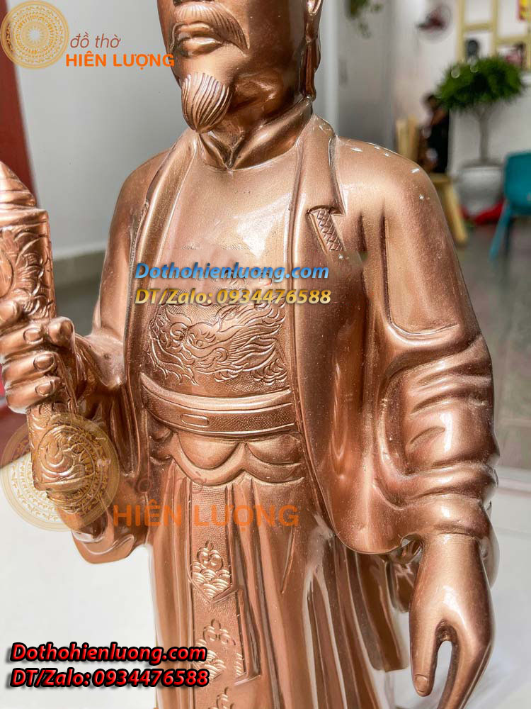 Tượng Vua Lý Thái Tổ - Lý Công Uẩn Cao 50cm, Nặng 9kg Bằng Đồng Đỏ Đẹp - Quà Tặng, Trang Trí Bàn Làm Việc