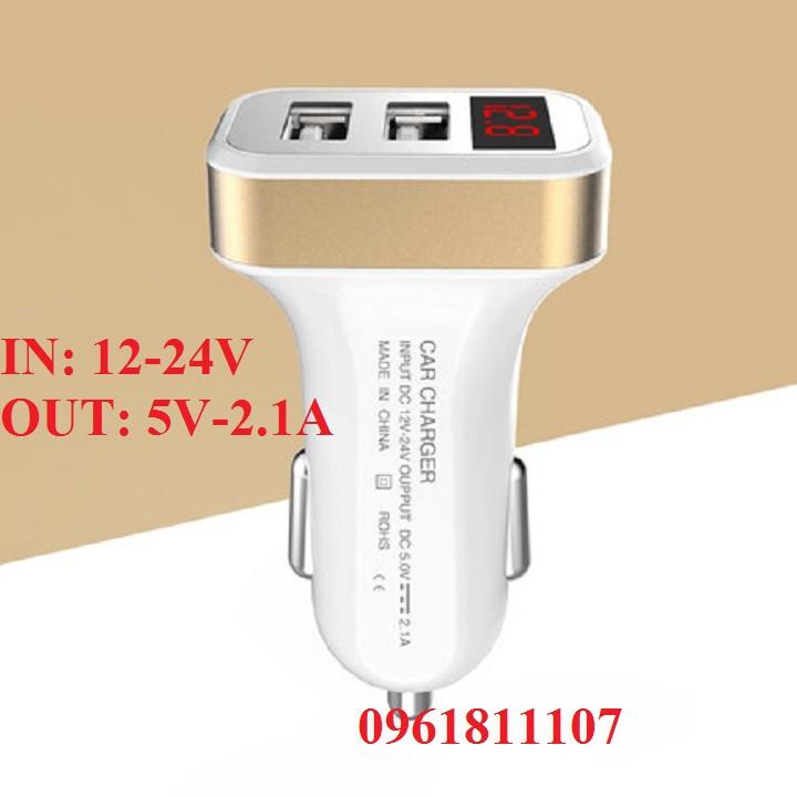 Sạc trên ôtô cao cấp có led hiên thi