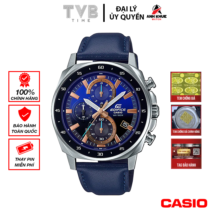 Đồng hồ nam dây da Casio Edifice chính hãng EFV-600L-2AVUDF (43mm)