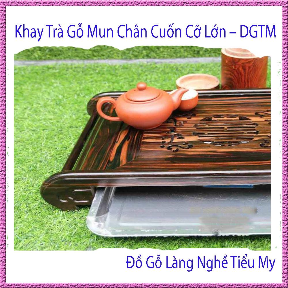 Khay trà chân Cuốn Thư gỗ Mun cực sang trọng, độc đáo. Cao Cấp - Khay Đựng Nước Inox 304