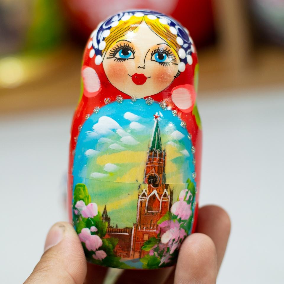 BỘ BÚP BÊ NGA MATRYOSHKA 5 LỚP 15CM VÀ 18CM HOA VĂN "PHONG CẢNH MATXCOVA" CỰC ĐẸP VÀ SANG TRỌNG, ĐỘC ĐÁO