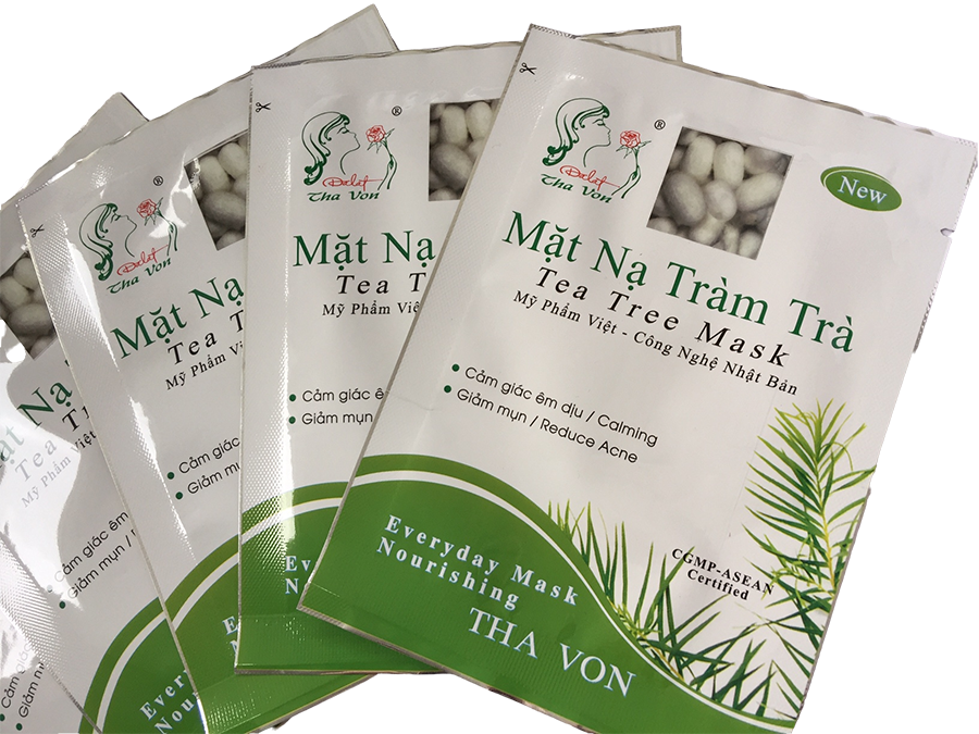 Mặt Nạ Tràm Trà Dalat Tha Von Hộp 5 Gói chất liệu lụa
