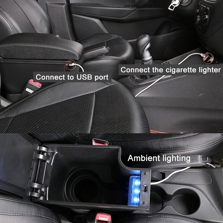 Hộp tỳ tay ô tô Nissan Almera tích hợp 6 cổng USB SUSB-NA