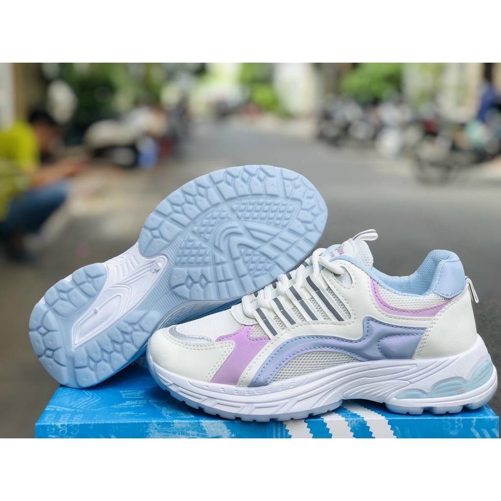 Giày sneaker nữ, giày thể thao AKSPROT viền phản quang đế tăng chiều cao size 35 đến 39