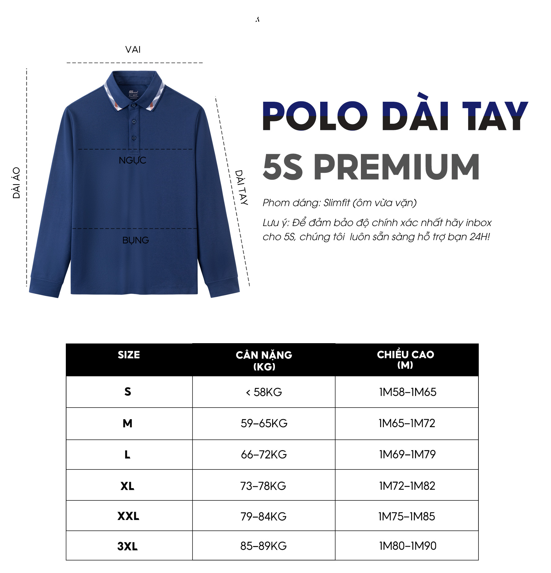 Áo Polo Nam Dài Tay Cổ Bẻ 5S FASHION, Chất Cotton Mềm, Thấm Hút, Ấm, Thiết Kế Trơn Dễ Mặc (APD23002)