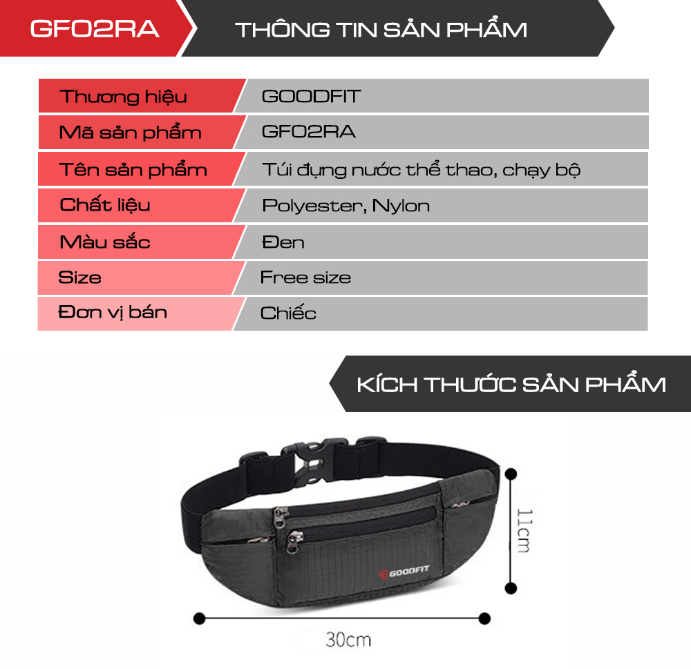 Đai đeo chạy bộ GoodFit, túi đeo hông chạy bộ chống nước, đai đeo điện thoại chạy bộ GoodFit GF108RB