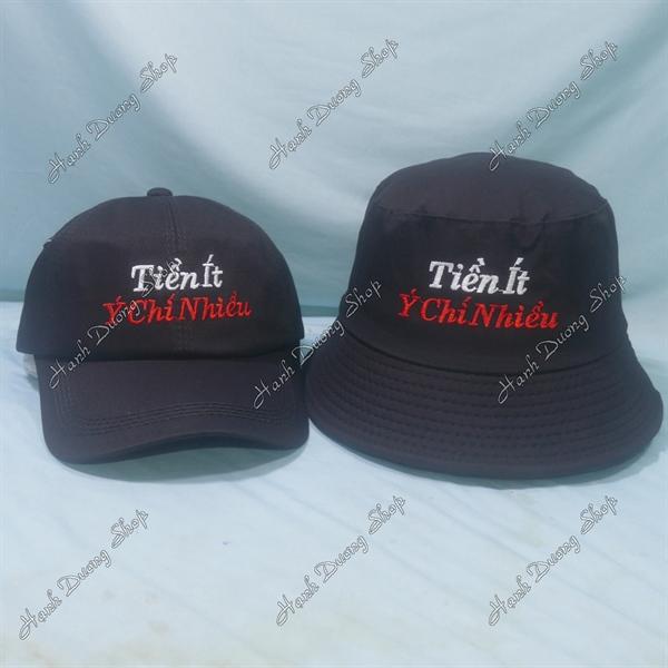 Set Nón Cặp Bucket &amp; Cap Tiền Ít Ý Chí Nhiều (TYC01);(KYC01) - Combo Tiền Ít Ý Chí Nhiều