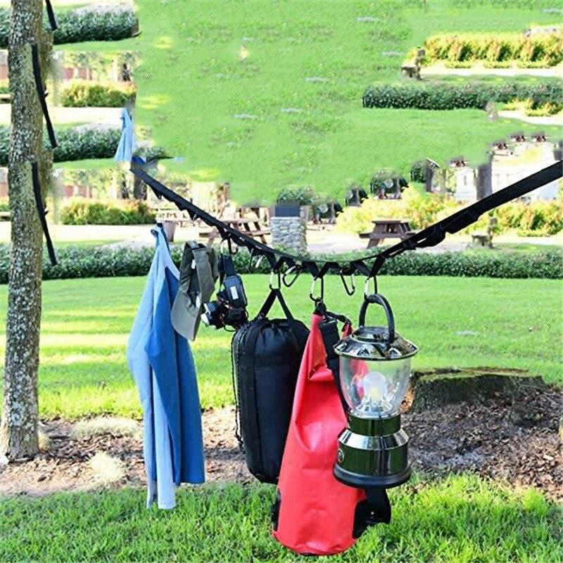 Multifunctional Tent Rope Lanyard Lamp Hanging Tool Hiking Clothesline With Carabiner Camping Accessories Outdoor Camping Tools