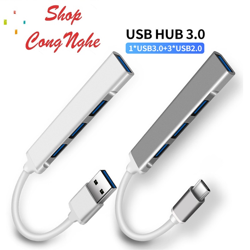 Hub Chia Cổng Type-C Sang USB 3.0 4 Trong 1 5Gbps