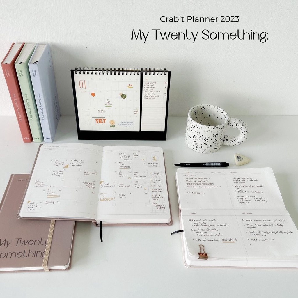 Sổ planner 2023 sổ kế hoạch 12 tháng Crabit Planner My Twenty Something