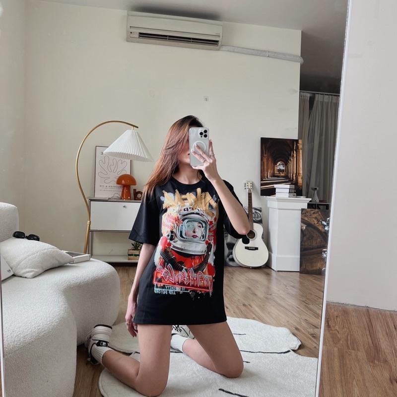 Áo thun ALTHOUGH form unisex, in hình full áo, chất vải 100% Cotton thoáng mát