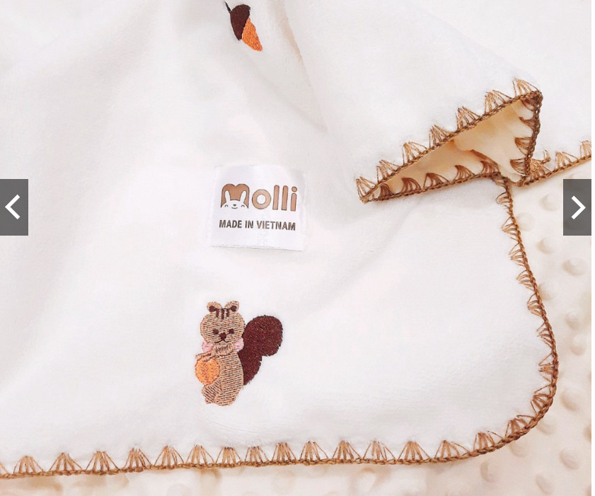 CHĂN Ủ LÔNG HẠT ĐẬU MOLLI CHO BÉ SƠ SINH - KÍCH THƯỚC 90*90CM