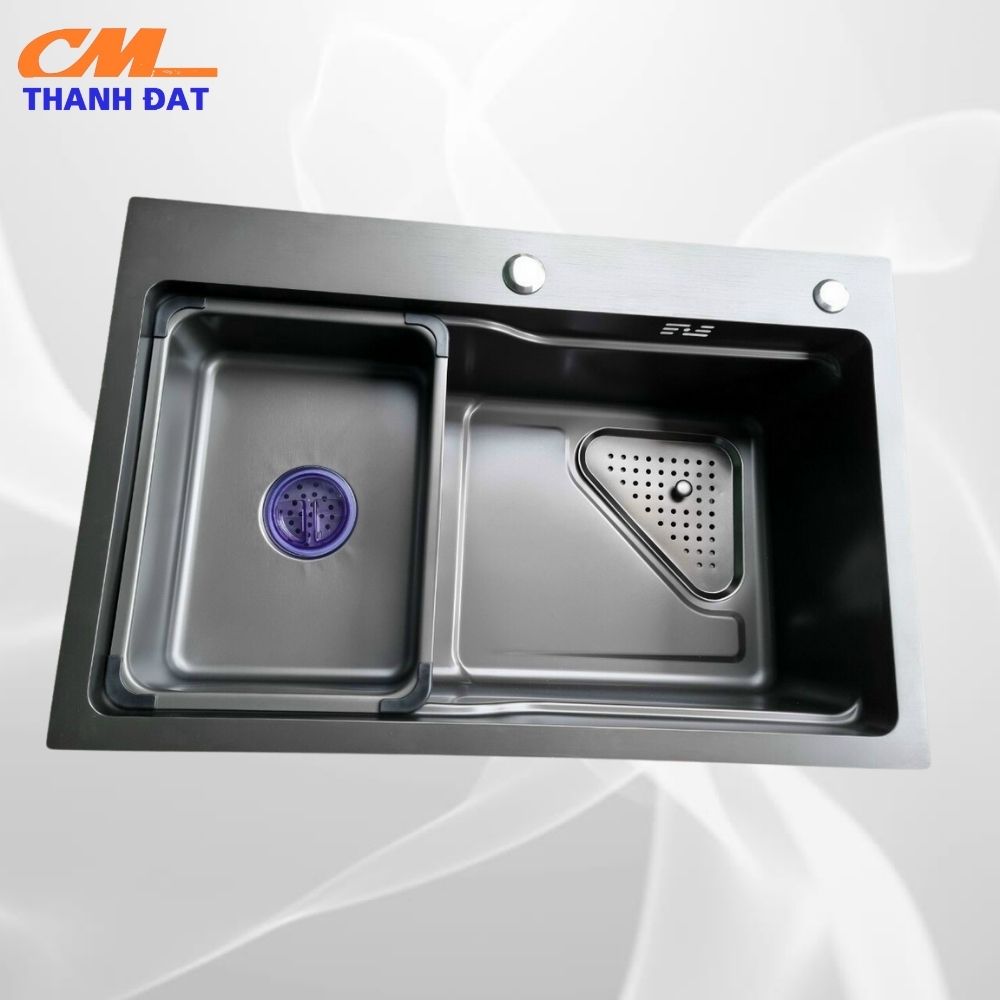 Chậu rửa chén loại 1 hố inox kích thước 68x45 cm